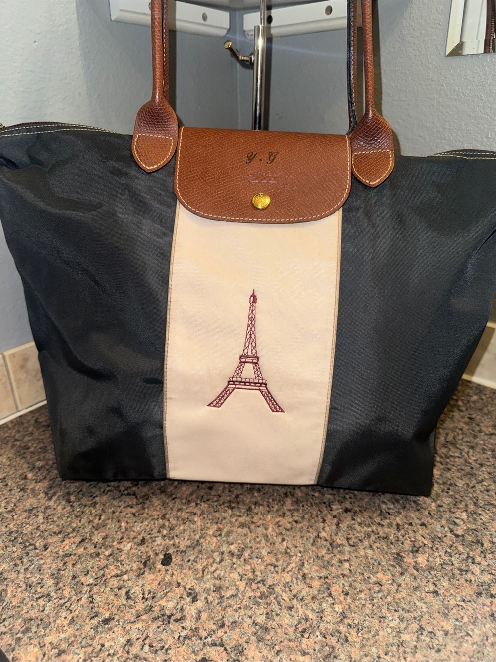 Longchamp limited edition Tote with Eiffel Tower EUC